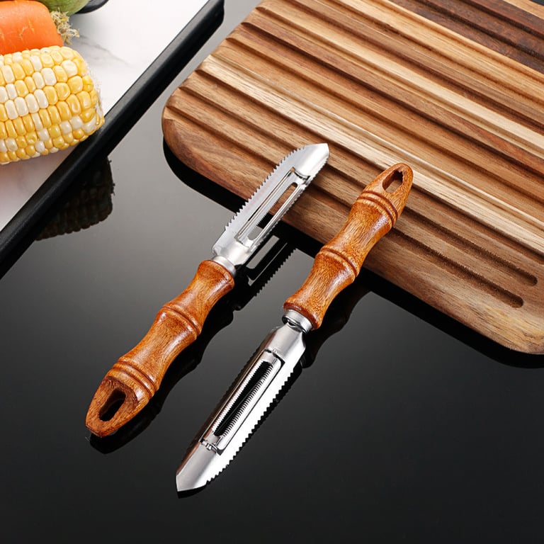 2-in-1 Wooden-Handle Peeler & Fish Descaler | Stainless Steel thumbnail 3