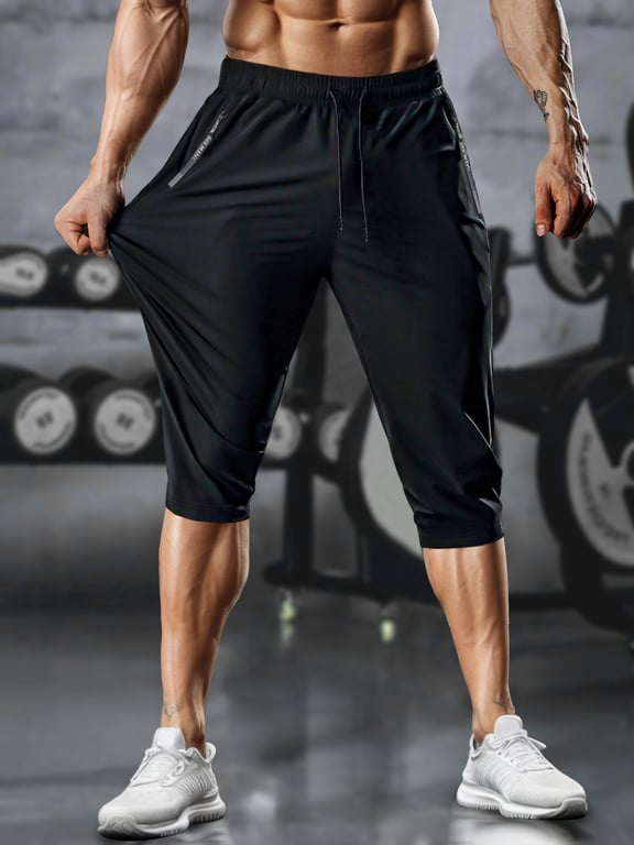 Men's Quick-Drying Capri Running Pants | Breathable Fitness thumbnail 6