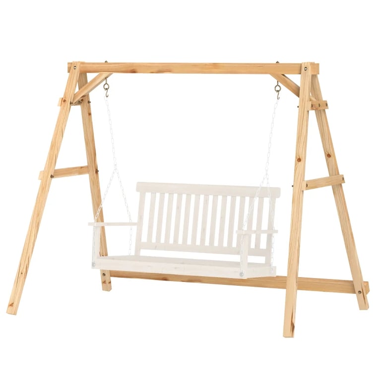 770lbs Heavy Duty A-Frame Porch Swing Stand | Reinforced Wooden Frame thumbnail 1