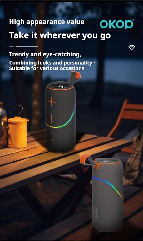 KP-806 Portable Bluetooth Speaker | Home & Kitchen Audio with RGB Lighting thumbnail 4
