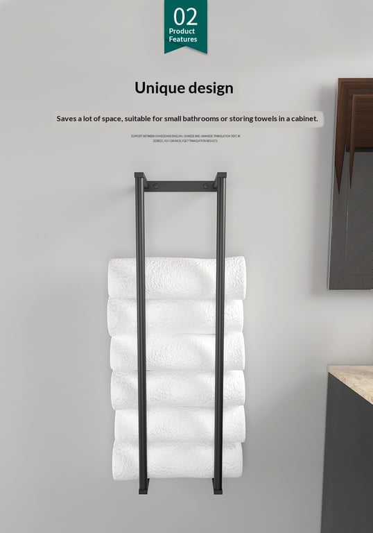 Wall-Mounted Minimalist Towel Storage Rack | Home & Kitchen thumbnail 7