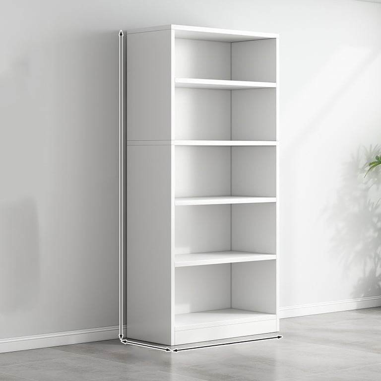 White 5-Shelf Bookshelf Storage Rack 150cm | Compact Home Organizer thumbnail 2