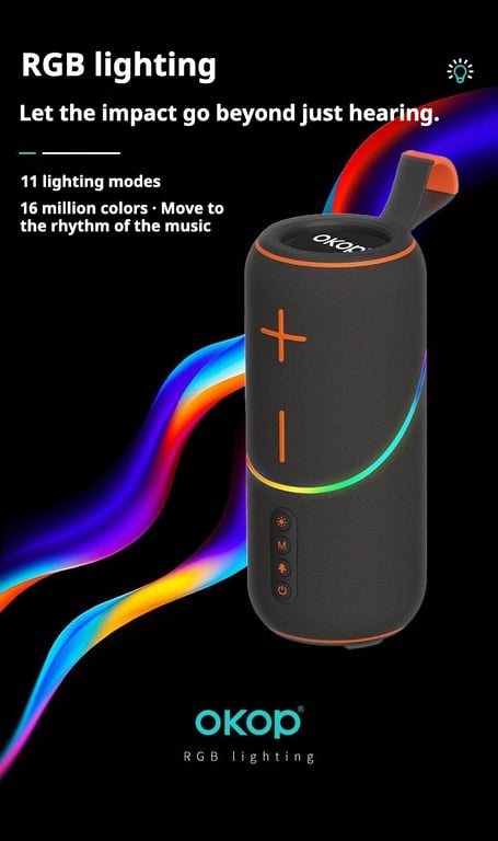 KP-806 Portable Bluetooth Speaker | Home & Kitchen Audio with RGB Lighting thumbnail 14