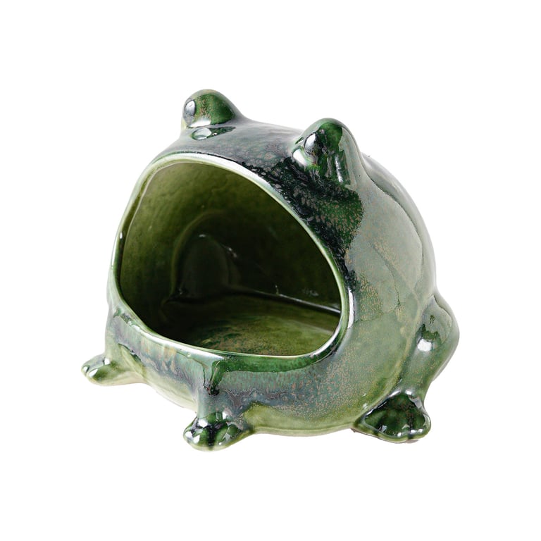 Kitchen Home Table Decorative Ornaments Seasoning Jar | Green Ceramic Frog - image 1