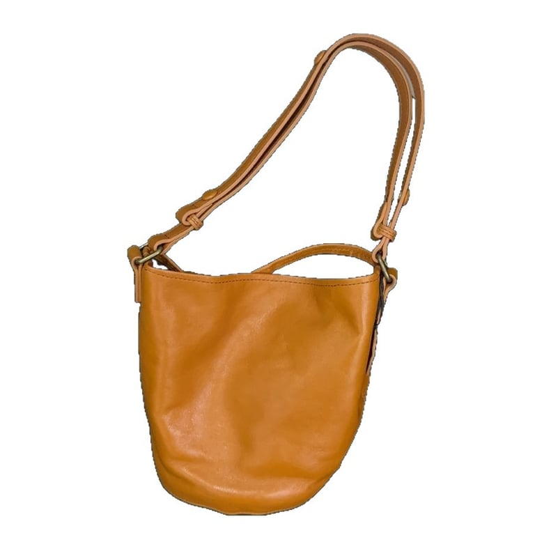 Vegetable-Tanned Leather Crossbody Handbag | Multi-Functional Bucket Bag thumbnail 1