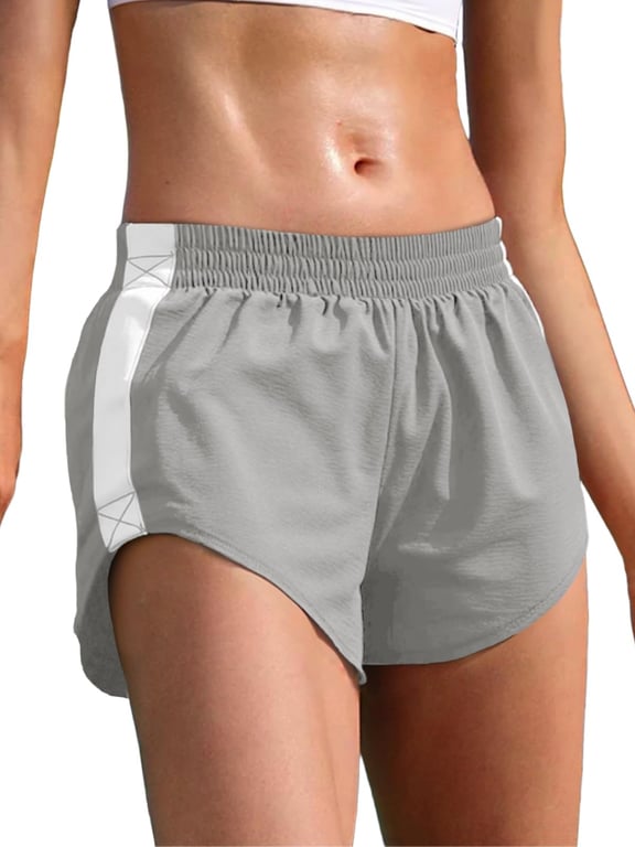 Women's High Waisted Striped Dolphin Shorts | Athletic Running Wear thumbnail 3