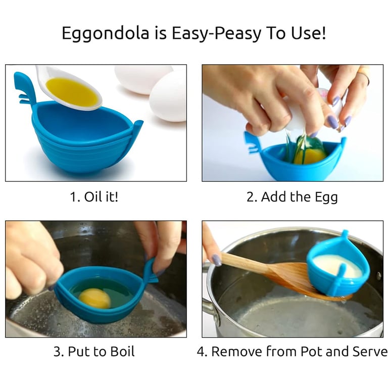 Silicone Egg Poacher Gondola Boat | Easy Poached Eggs Canada thumbnail 7