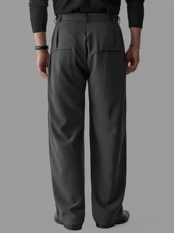 Double-Pleat Wide-Leg Casual Pants for Men | Relaxed Drape Fit thumbnail 7