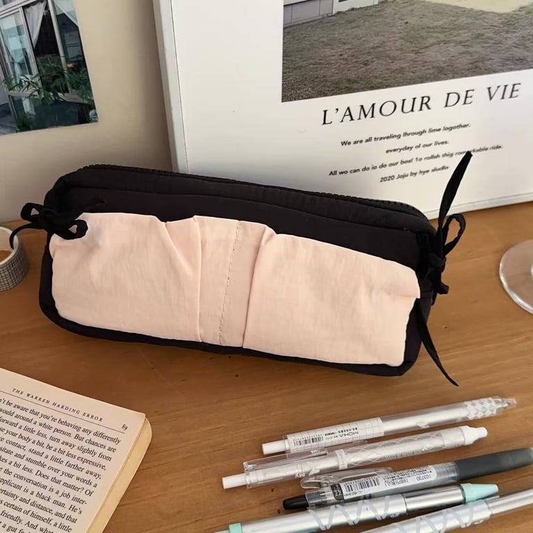 Cloud-Shaped Puff Pastry Bowknot Desk Organizer | Soft Pencil Case thumbnail 1