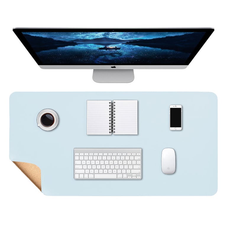 Leather Mouse Pad Waterproof | Extended Desk Mat with Cork Backing thumbnail 2