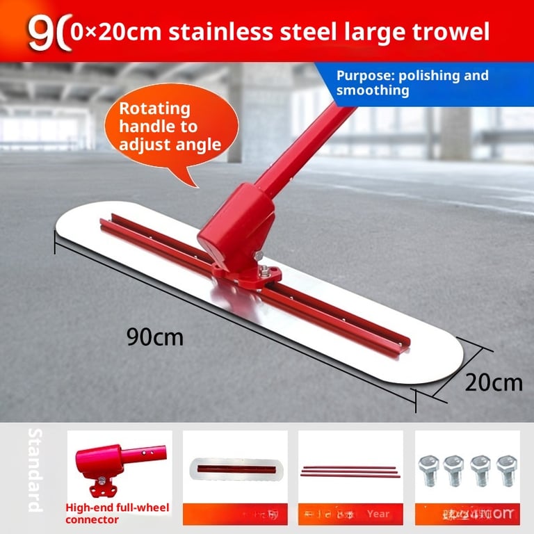 90cm Concrete Finishing Trowel | Stainless Steel Leveling Tool