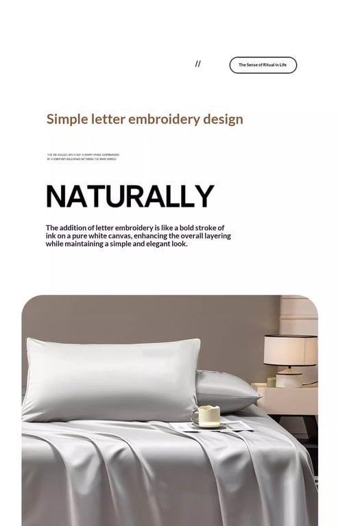 Summer Cooling Ice Silk Bed Sheet Set | Home & Kitchen Luxury Bedding thumbnail 4