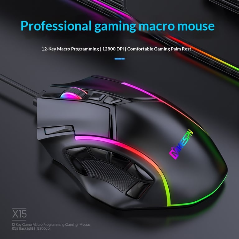 Ice Legend 12 Button Macro Gaming Mouse with RGB Lighting | Wired thumbnail 6