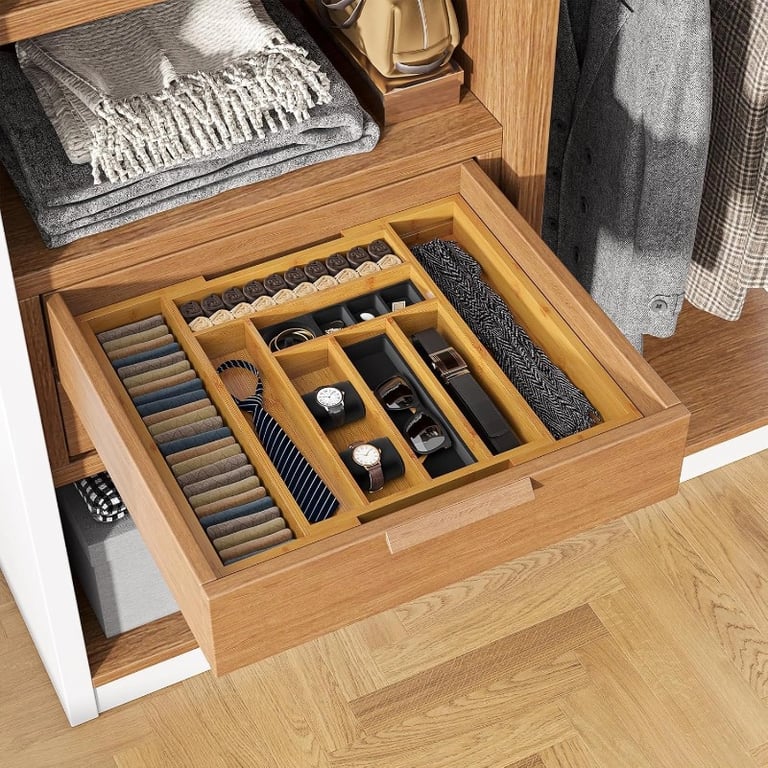 Extendable Bamboo Drawer Organizer thumbnail 2