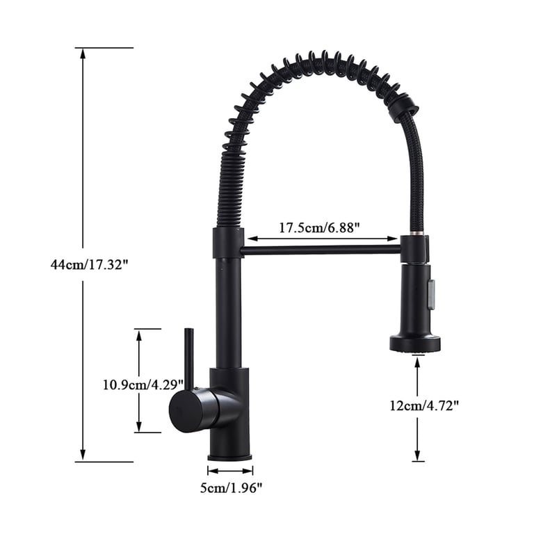 Matt Black Monobloc Kitchen Sink Mixer Tap | Pull-Out Hose Spray thumbnail 9