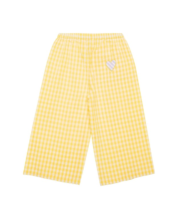 Yellow Plaid Ruffle-Sleeve Kids Set | Nordic Summer Outfit Girls