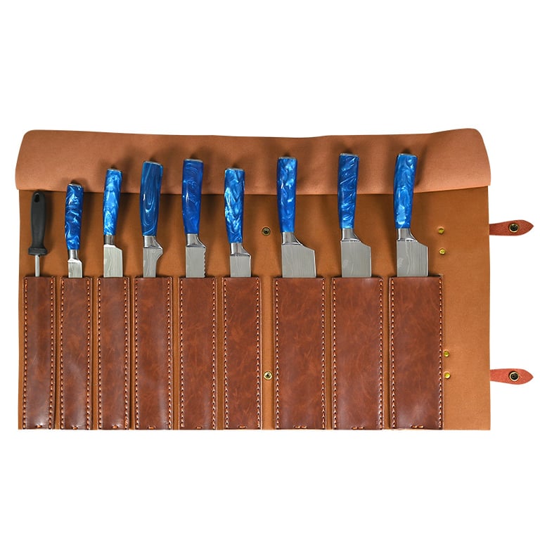 Portable Two-Tier Microfiber Leather Knife Storage Bag | Home & Kitchen thumbnail 4