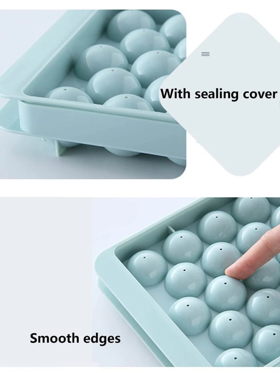 Ice Cube Tray With Lid | 33 Grids Ice Ball Maker Mould Round Easy Release thumbnail 9
