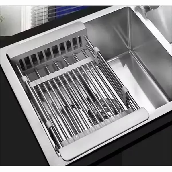Adjustable Immersion Sink Dish Drying Rack | Stainless Steel Home & Kitchen thumbnail 2