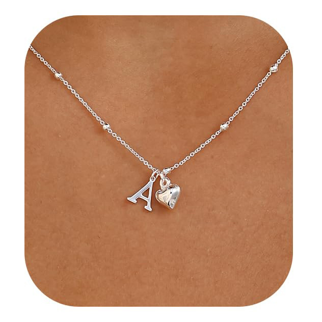 Personalized Initial Heart Pendant Necklace | Stainless Steel thumbnail 8