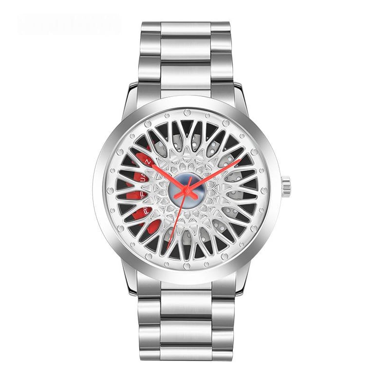 Hollowed-Out Wheel Watch Waterproof Steel Band Business Style Teenagers thumbnail 4