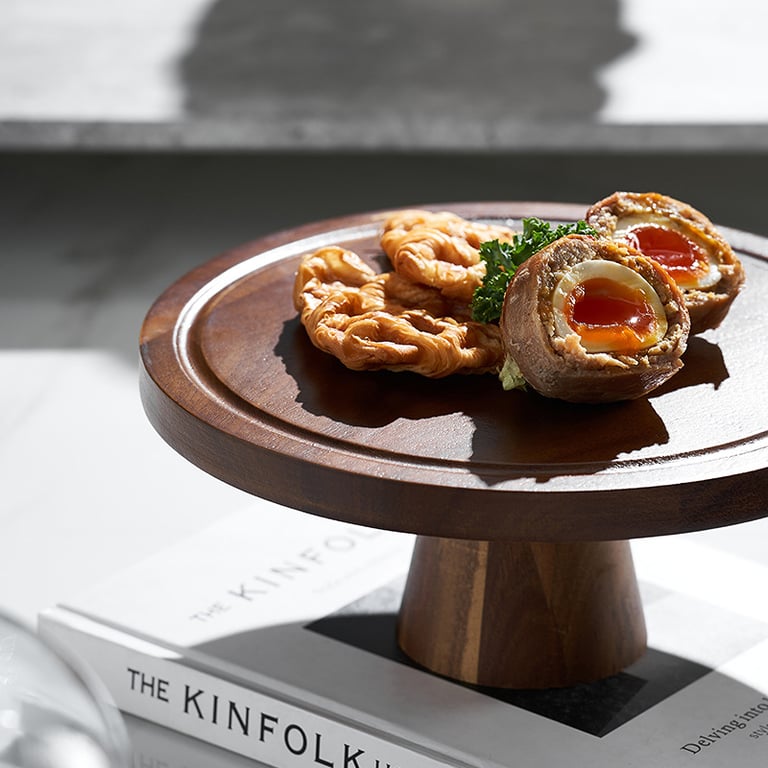 Retro Lovewood Tray with Glass Dome | Wooden Fruit Plate Organizer thumbnail 8