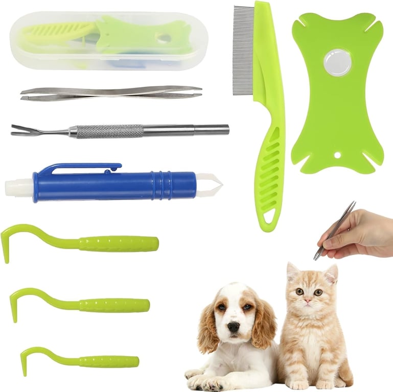 8-in-1 Tick Removal Tool Kit for Dogs & Cats | Pet Flea Comb thumbnail 5