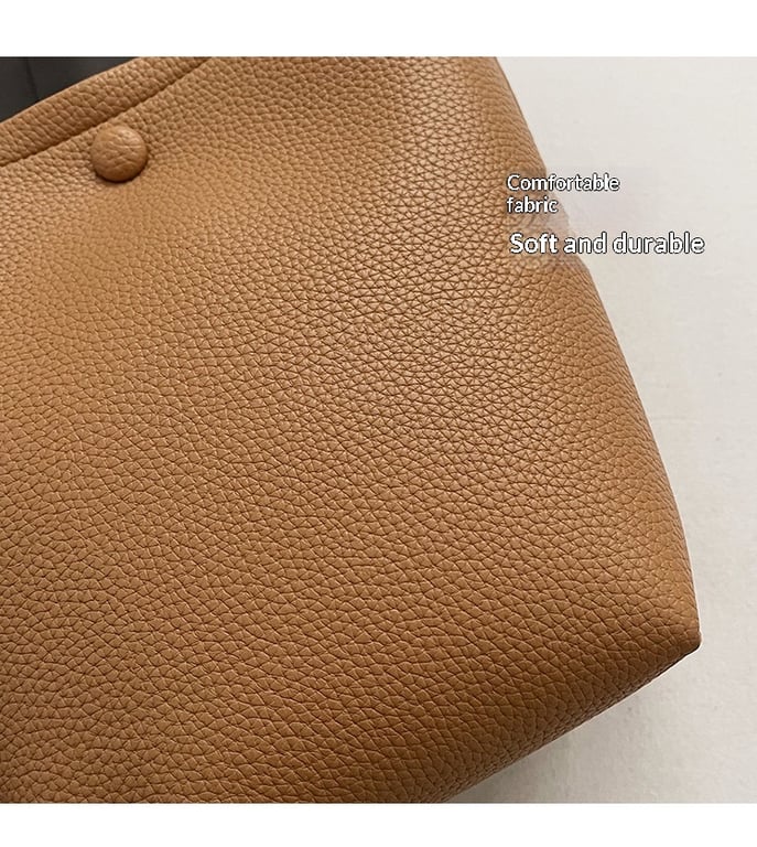 Large-Capacity Pebbled Leather Tote Bucket Bag for Women | Spring thumbnail 7
