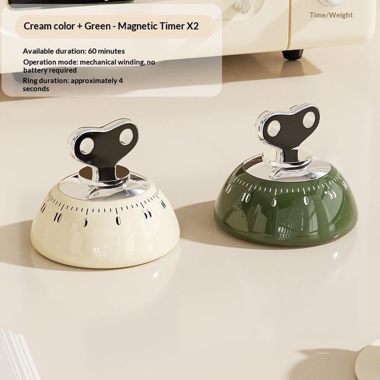 Magnetic Kitchen Timer Lite-Luxury Precise Countdown | Retro Design thumbnail 2