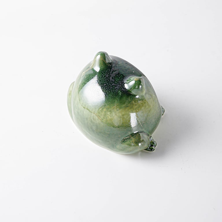 Kitchen Home Table Decorative Ornaments Seasoning Jar | Green Ceramic Frog thumbnail 2