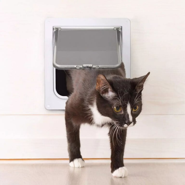 XL Pet Door 4 Way Locking | White Frame Dog Cat Flap Canada thumbnail 4