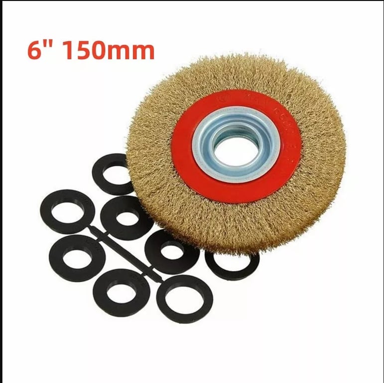 6in Wire Wheel Grinder Bench Grinding Grinder Wire Brush Fine With Reducers UK NEW thumbnail 16
