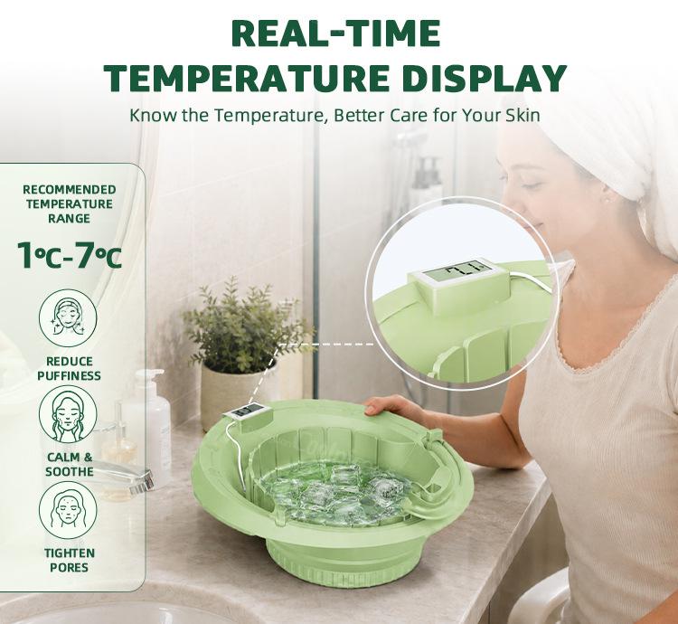 Foldable Ice Pack Facial Care Beauty Ice Bath Basin with Ice Trays thumbnail 18