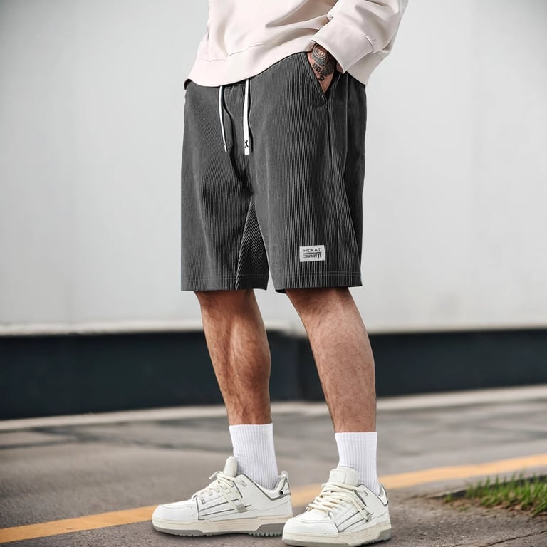 American-Style Mens Quick-Dry Shorts | Breathable Summer Drawstring thumbnail 4