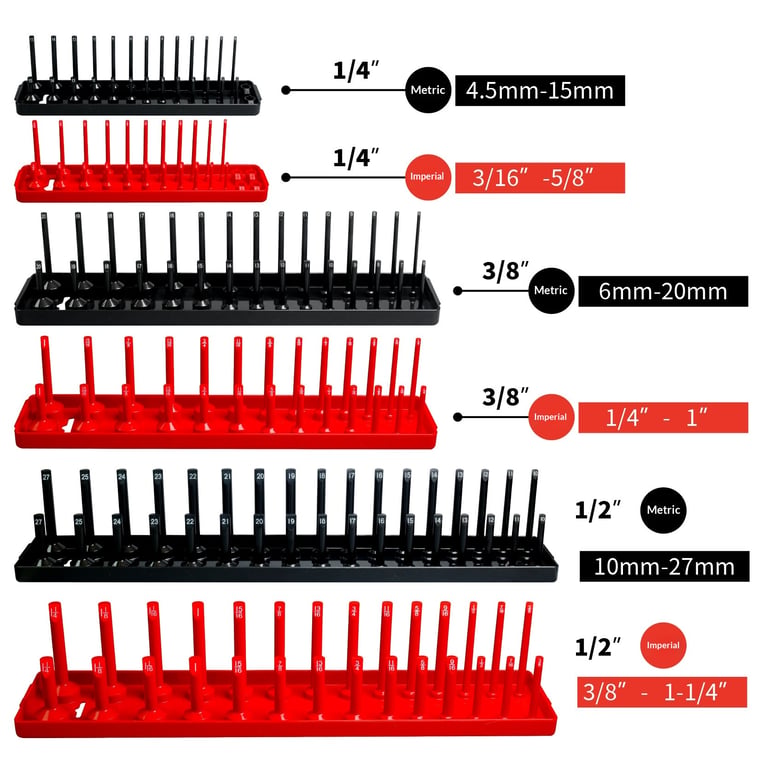 Metric British Plastic Socket Head Storage Multifunctional Bracket | 6-Piece Set thumbnail 9