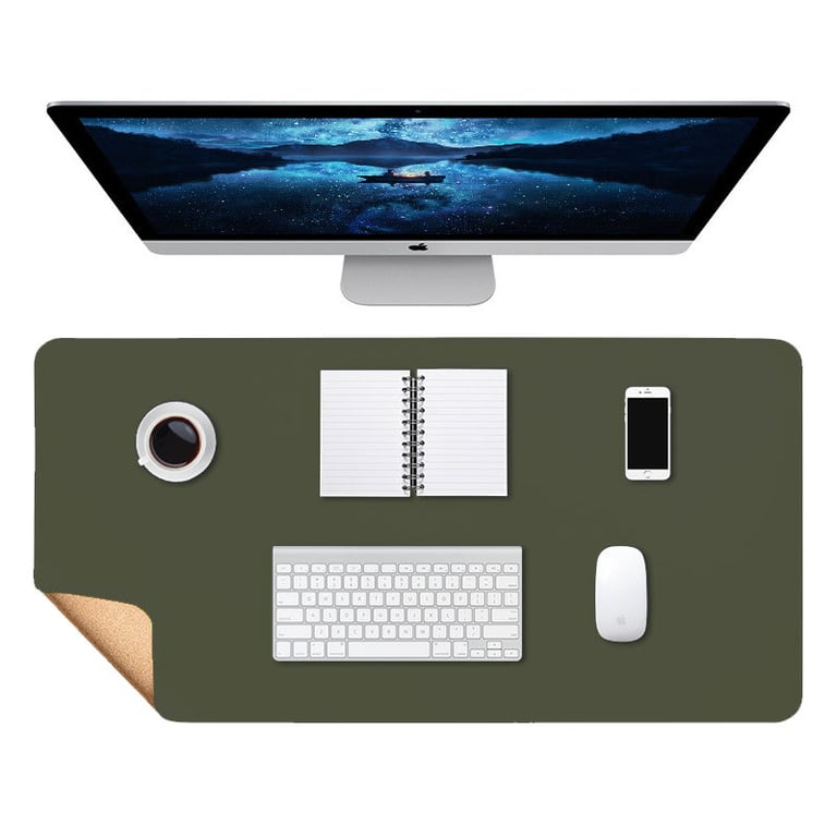 Leather Mouse Pad Waterproof | Extended Desk Mat with Cork Backing thumbnail 5