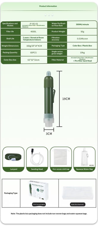 Outdoor Emergency Rescue Flood-Resistant Portable Mini Filter thumbnail 5