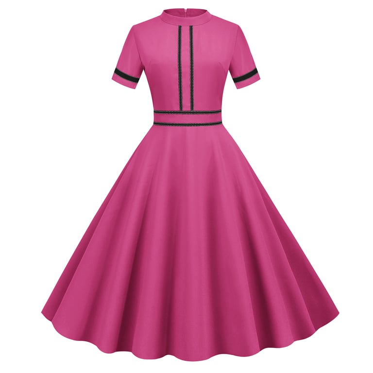 Vintage Stand-Collar Maxi Party Dress | Elegant 1950s Retro Style