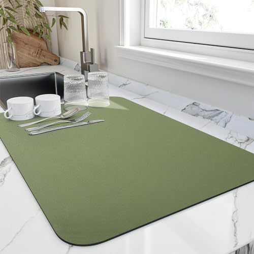 Diatomaceous Earth Kitchen Counter Drying Mat | Heat-Resistant Absorbent Pad - image 1