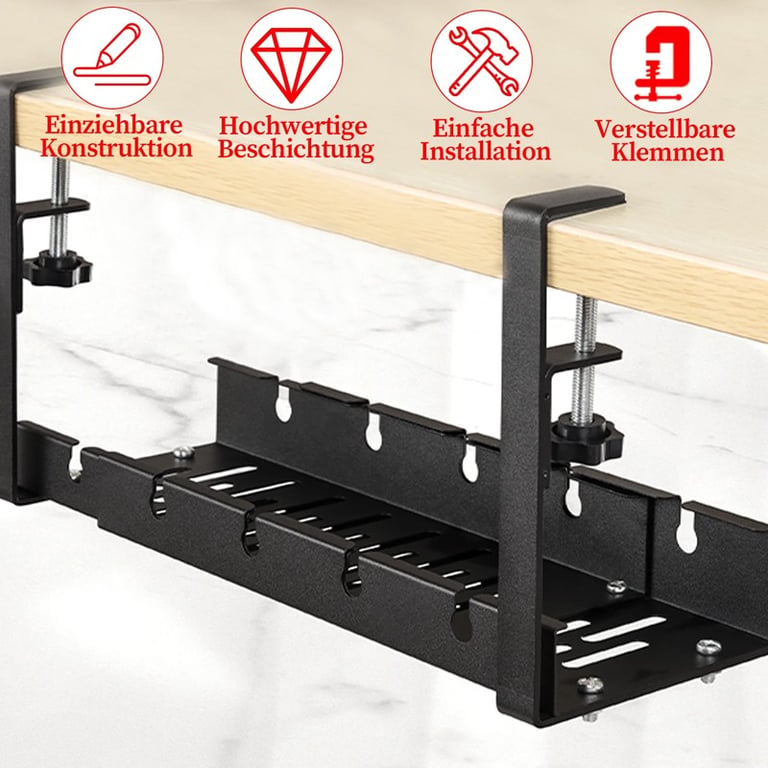 Tidy Cord Line Basket Rack Under Desk Cable Management Tray Hide Wire Organizer thumbnail 5