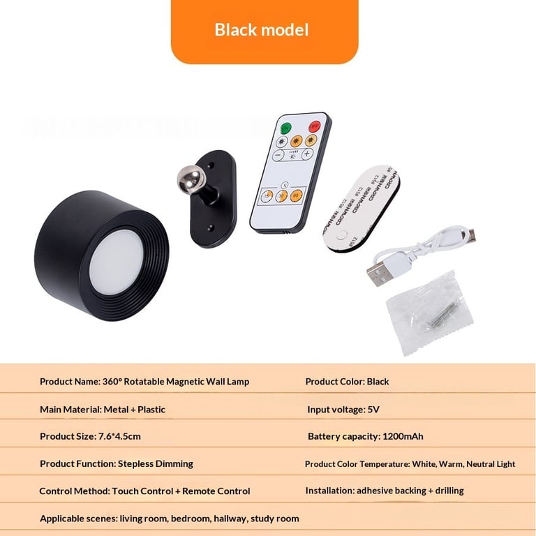 Magnetic LED Desk Lamp with Remote | Rechargeable Ambient Light thumbnail 6