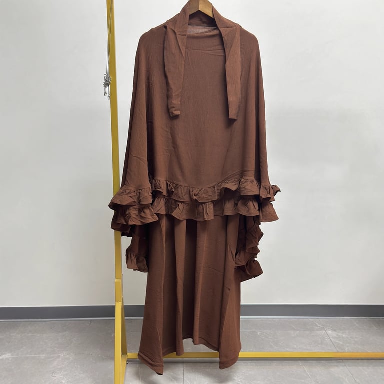 Women's Middle Eastern Robe Set with Attached Hijab | Modest Dress thumbnail 7