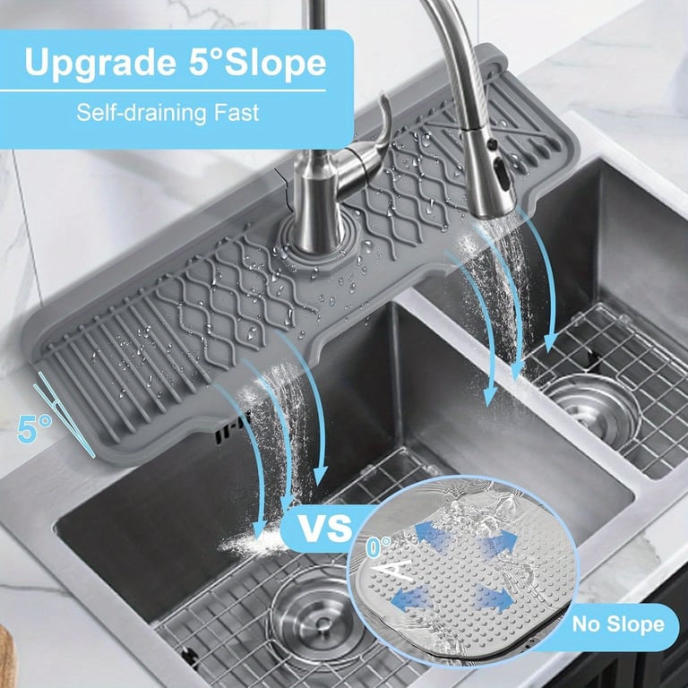 Non-Slip Silicone Kitchen Sink Splash Guard | Self-Draining Board thumbnail 4