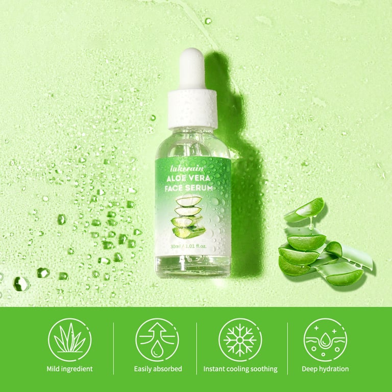 Lakerain Aloe Vera Face Serum | Health & Beauty Hydrating Moisturizer - image 1