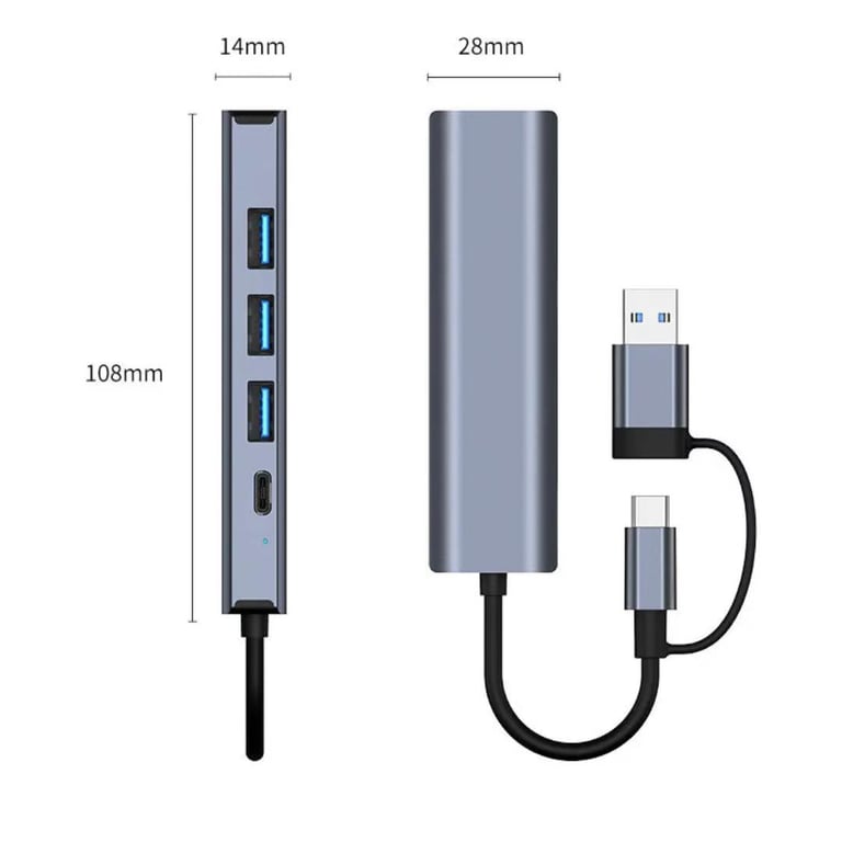 Gigabit Ethernet Port Adapter Dual-head Hub | Home & Kitchen thumbnail 8
