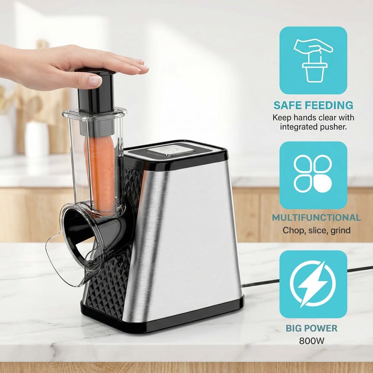 Electric Vegetable Slicer & Flour Mill | Multi-Hole Food Processor thumbnail 12