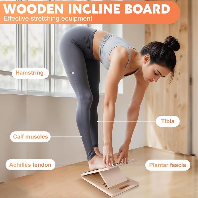 Wooden Slant Board Calf Stretcher | Foldable Incline Board for Yoga thumbnail 13