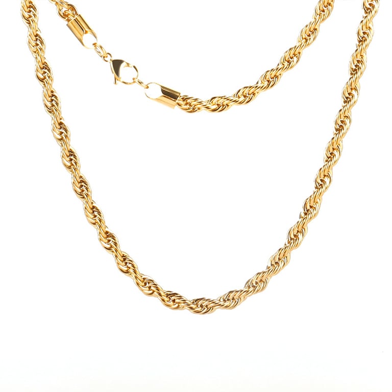 Stainless Steel Twisted Chain Necklace & Bracelet Set | Silver Gold thumbnail 2