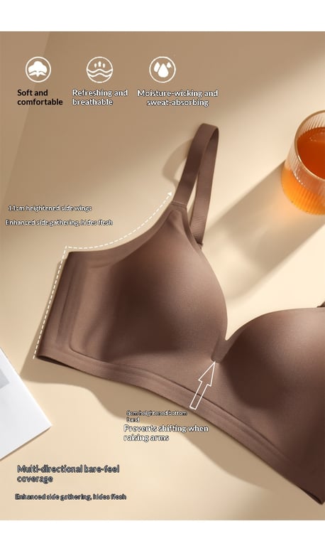 Thin Cup Push-Up Wireless Bra with Side Boob Control | Canada thumbnail 7