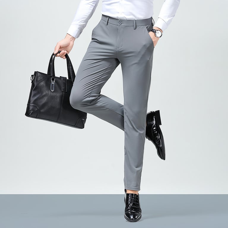 Men's Ice Silk High-Elasticity Pants | Breathable Slim Fit thumbnail 3